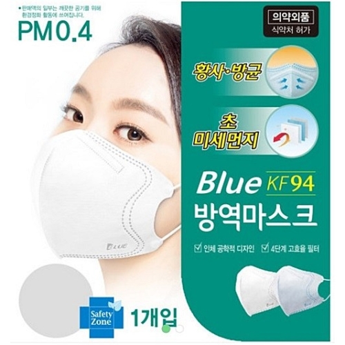 블루인더스 블루본 블루방역 마스크 KF94 대형 블랙