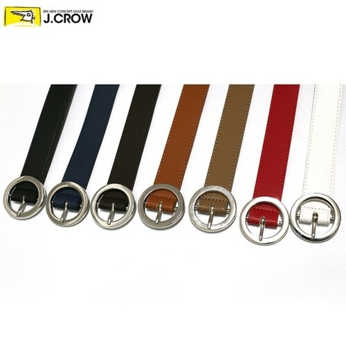 제이크로우  여성 동그란 실버 버클 가죽 벨트  (JCBT18S-MTCRB04)