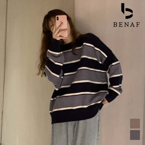 베나프 베일리아 배색 니트 _BE4LK002