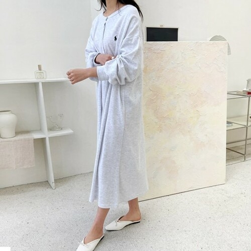 보리맘 단추 폴로 수유 단추 수유복 긴팔 수유 원피스 임부복