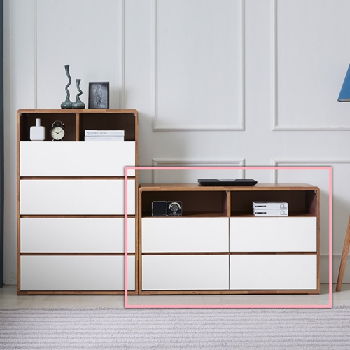 우아미아이  젠킨스 3단 와이드서랍장 오픈형 1200