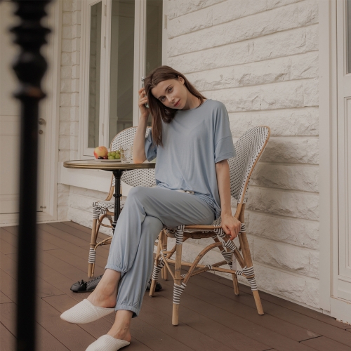 마이크로모달 리본 롱팬츠 FWEP058L Light blue