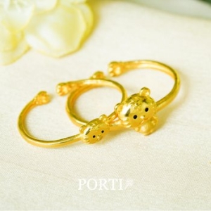 뽀르띠  황금 호랑이띠 범띠 돌팔찌 3.75g