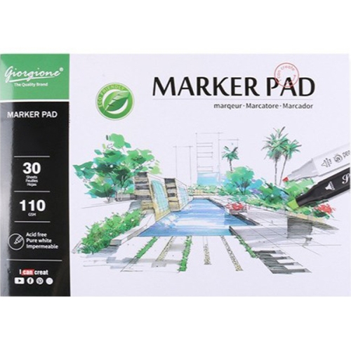 조르조네  스케치북 수채화 유화 아크릴 마커 캔버스 접착식패드 아크릴 전용 1개 A4