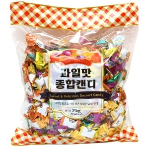 늘푸른  과일맛종합캔디 2kg 대용량사탕 담라 투시팝