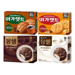 롯데제과  몽쉘 오리지널 생크림케이크 408g + 몽쉘 카카오 생크림케이크 408g
