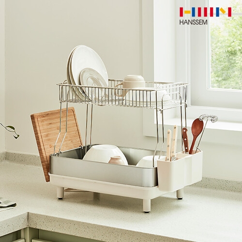 한샘몰  X 4BNK 모던 스틸 식기건조대 2단
