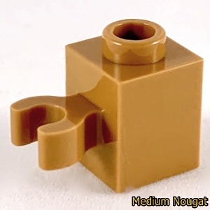 레고  브릭 Brick 1x1 W holder H0rizontal 65460 Medium Nougat