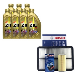 SK루브리컨츠 ZIC 싼타페DM 더프라임 디젤 X9 LS 5W30 7L 보쉬 오일필터+에어필터+엔진오일 패키지
