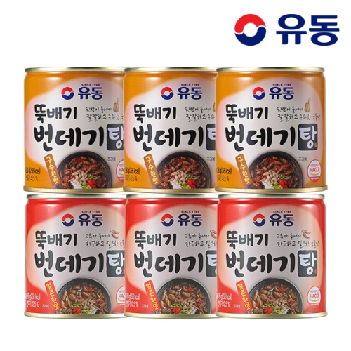 유동  뚝배기 번데기탕 구수한 맛 280g 3개 +얼큰한 맛 280g 3개