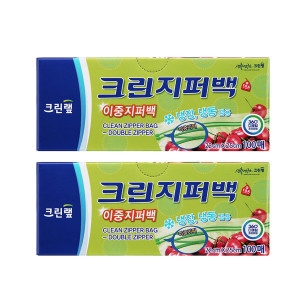 크린랲  크린 이중지퍼백 22x25cm (중) 100매
