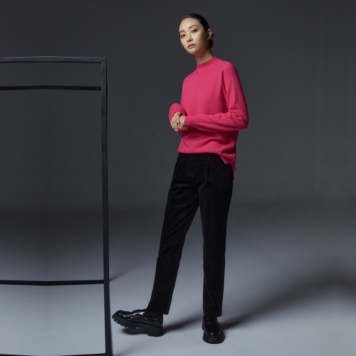 제이바이 여성 세미 배기 코듀로이 팬츠