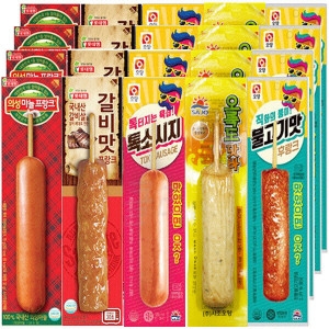 사조  편의점 핫바 불고기맛후랑크+톡소시지+오륙도맛바+의성마늘프랑크+갈비맛 4개씩 20개 소세지 후랑크