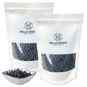 헬로우그린 국산 볶은 서리태 500gX2 팩 총1kg 검은콩 저온로스팅 차용