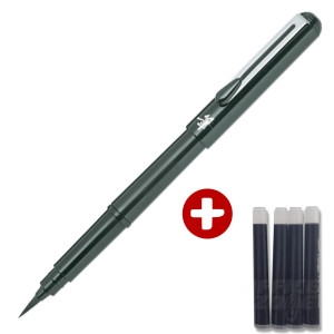 오피스존  펜텔 포켓 브러쉬펜 GFKP3-A 본품+리필4개 수성펜 휴대용 붓펜