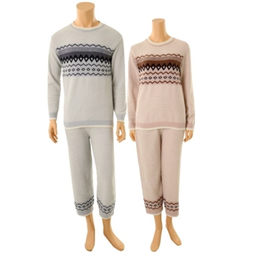 비너스 은은한 컬러감과 노르딕 자카드의 따뜻한 스웨터 커플 상의 VEV3676 SET