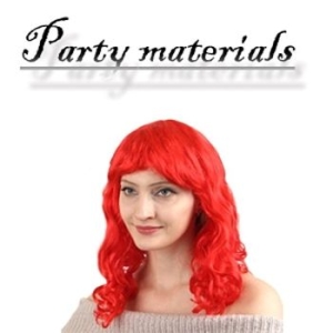 보드미  코스프레 파마 긴 머리 가발 (레드)