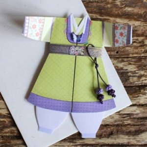 솜씨카드  연두나비 남자 아동한복