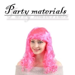 보드미  코스프레 파마 긴 머리 가발 (핑크)