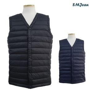 에스엠진 SMJ1185 경량 오리털 패딩 조끼 오리솜털 남성 브이넥