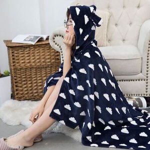 메세타 겨울 망토 극세사 밍크 담요 후드 모자달린 무릎담요