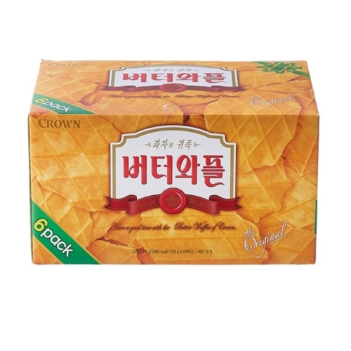 크라운제과  버터와플 6팩 810g