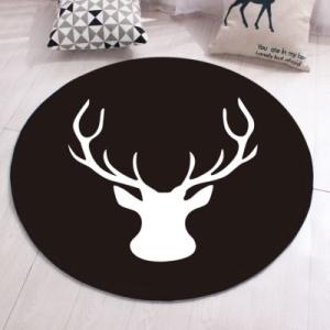예홈 예은침장 북유럽 원형러그 카페트 검정사슴