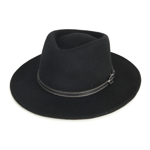 디꾸보 스티치 띠 포인팅 울 중절모 모자 JAN434