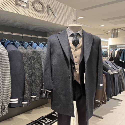 BON 남성 세미오버핏 캐시미어 코트_BN0WHA790