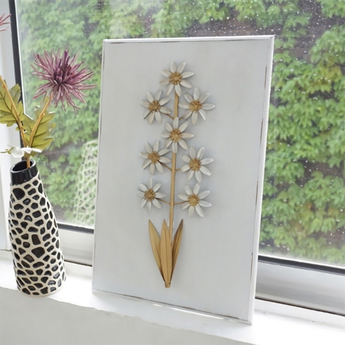 황동 플라워 입체 우드액자 인테리어 소품 4 Type