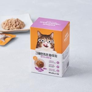 콜리올리 그레인프리 파우치 참치&게맛살 80g x 5p