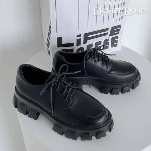 디자이어로즈 여자 키높이통굽 가죽 레이스업 로퍼 6cm  S6064047