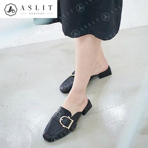 애슬릿 여성 금장 버클 스트랩 실내 뮬 블로퍼 3cm  6826182
