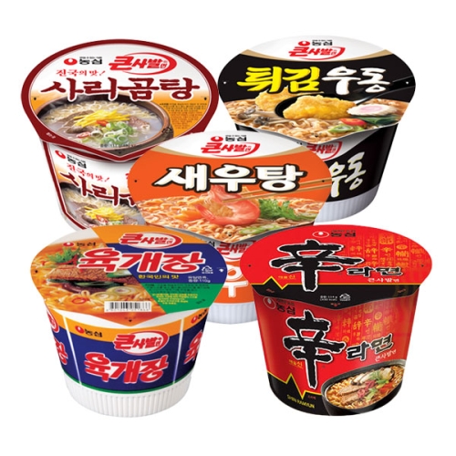 농심  신라면큰사발4개 + 새우탕큰사발4개 + 튀김우동큰사발4개 + 사리곰탕큰사발2개 + 육개장큰사발2개