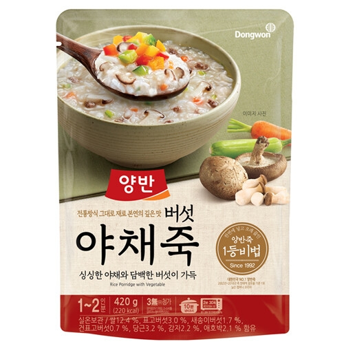 동원F&B 양반 버섯야채죽 420g[1개]