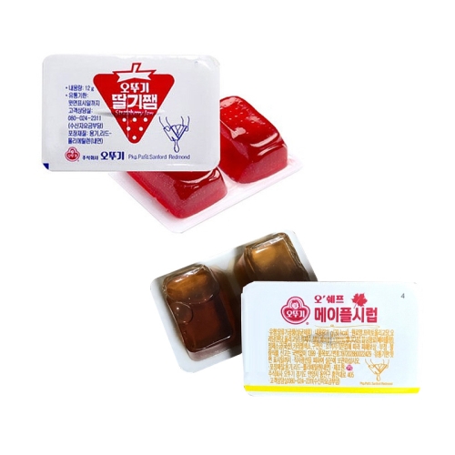 오뚜기 일회용 딸기쨈 디스펜팩 72개 + 메이플시럽 디스펜팩 48개