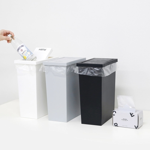 홈앤하우스  슬림 스윙 휴지통 8L + 전용 비닐봉투 10L 50매