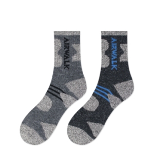 에어워크 남자 중목 웨이브 울방한 등산 양말 1족