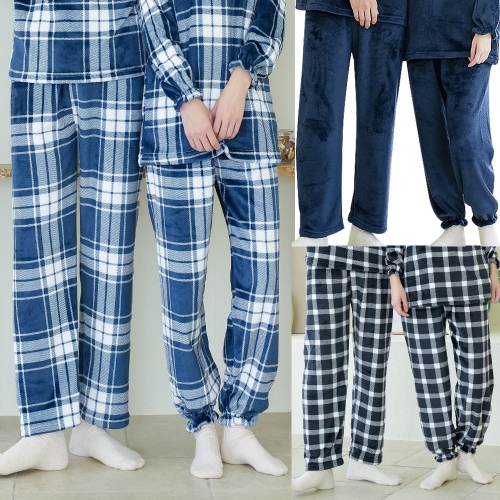 아킵 빅사이즈 남성 여성 커플 겨울 밍크 파자마 잠옷 수면바지 시보리