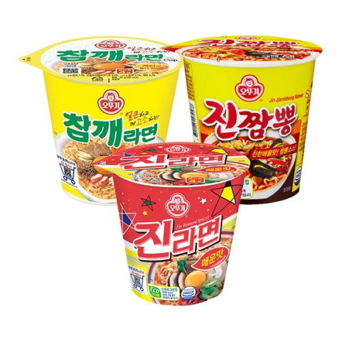 오뚜기  진라면매운맛컵6개 + 진짬뽕컵6개 + 참깨라면컵6개