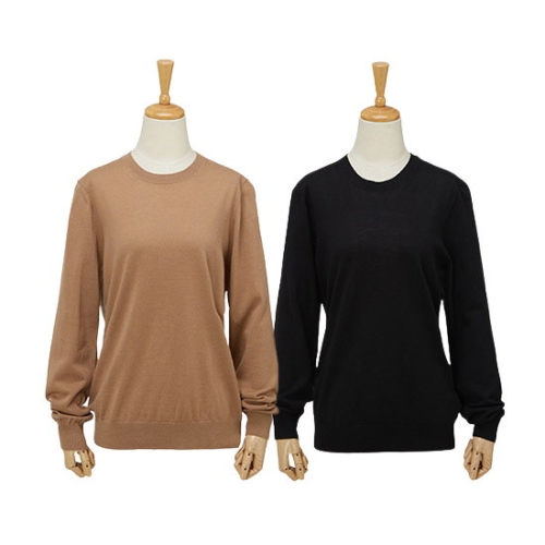 버버리 여성 체크 디테일 메리노 울니트_8017019