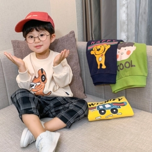 해피 일러스트 유아동 긴팔 티셔츠 90-140 204995-옐로우100