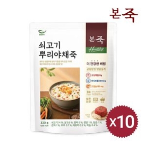 동방푸드마스타  본죽 Healthy 쇠고기뿌리야채죽 330g [10개] 상품이미지