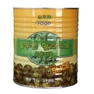 늘푸른푸드  늘푸른 슬라이스 할라피뇨 3kg 고추피클