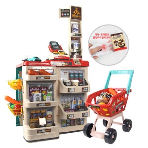 슈퍼마켓 놀이세트 카트 포함 역할놀이 장난감