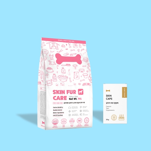 본아페티 독 스킨 퍼케어 1kg + 스킨캡스 60p