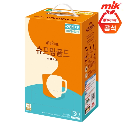 동서식품 맥심 동서 슈프림골드 커피믹스 110T+20T