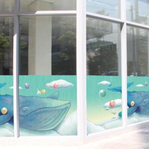 디자인  불투명 창문시트 고래의 꿈