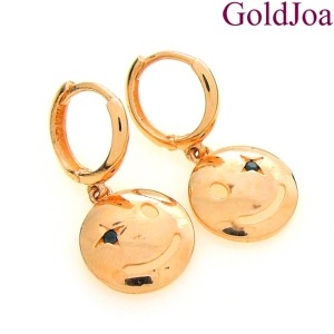 골드조아  럭셔리 세련된 스마일 원터치 14k귀걸이 lov-12579e