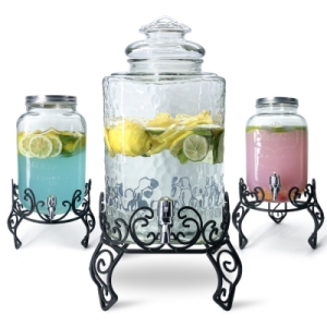 미르 쥬스 워터 음료 대용량 유리 디스펜서 2.5L 4L 8L 10L